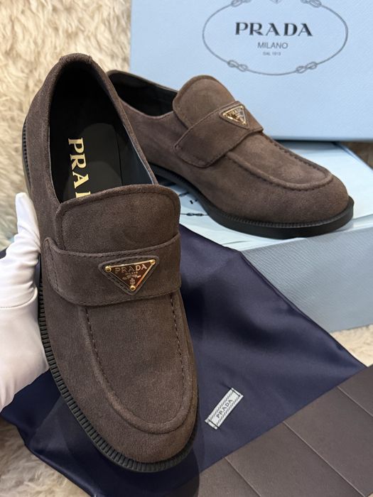 Лофери замшеві Prada 25-25,5 см