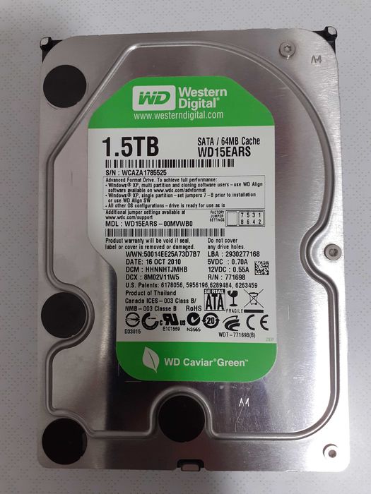 Жосткий диск  WD 1.5ТВ бу