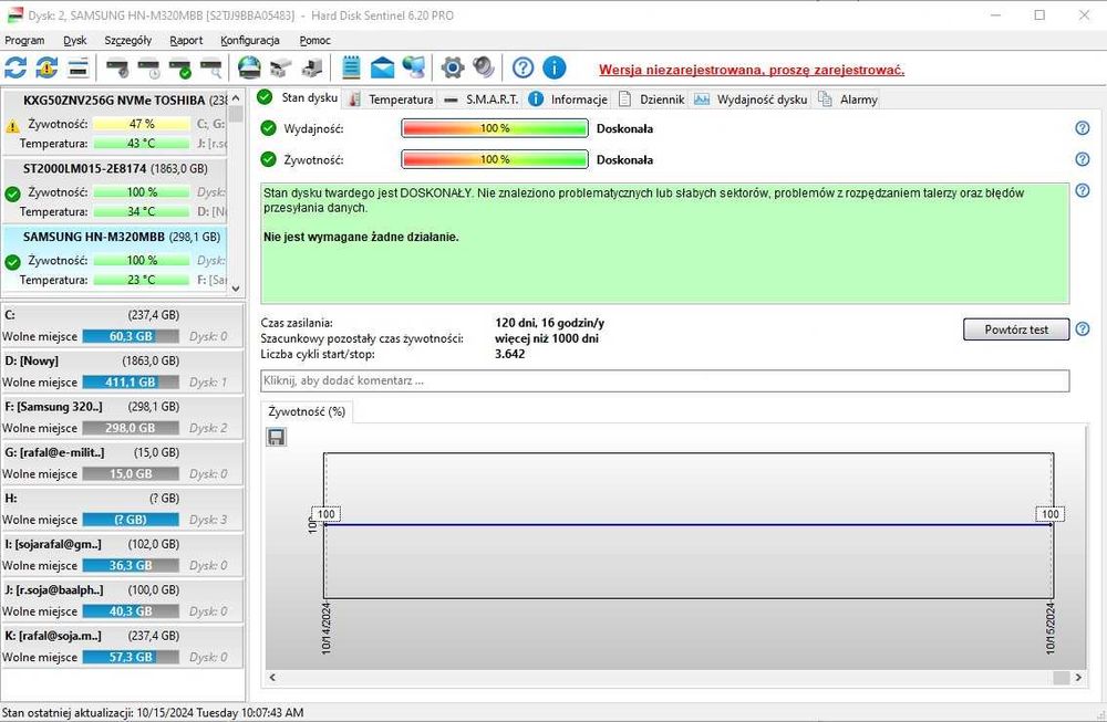 Dysk Twardy Samsung Spinpoint 320GB 8MB SATA II 2.5'' HN-M320MBB/SCC