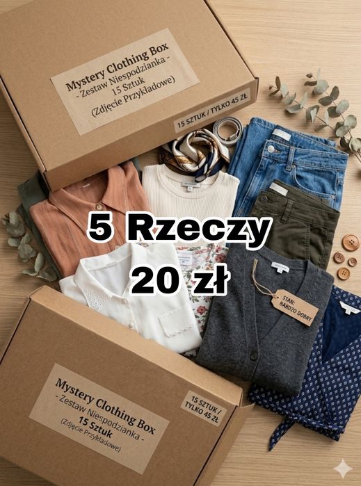 Zestaw box paczka ubrań ciuchów mega paka  5 sztuk
