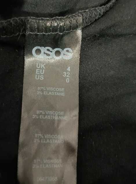 Nowa Sukienka dzianinowa czarna 97 % wiskoza  ASOS rozmiar 34