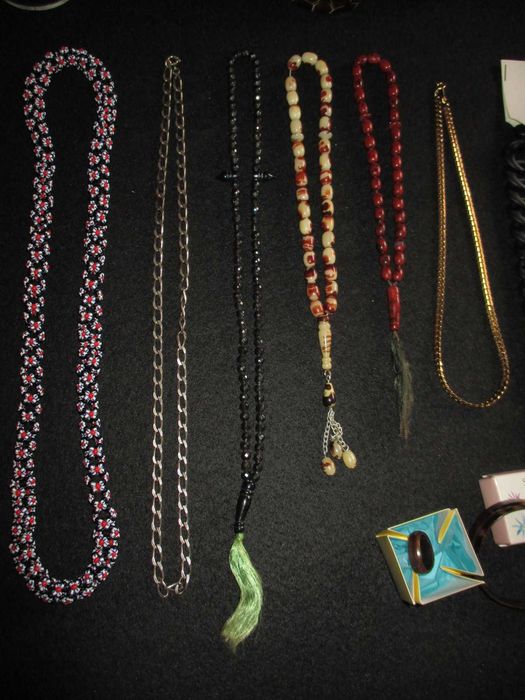 Conjunto de Bijuteria pulseiras colares relógio prata