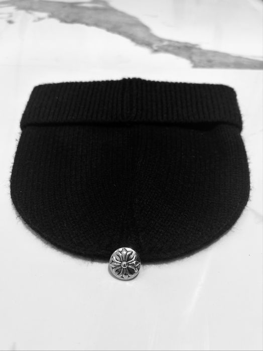 Gorro Chrome Hearts Leather Cross Patch Beanie (Preto / Prata 925)