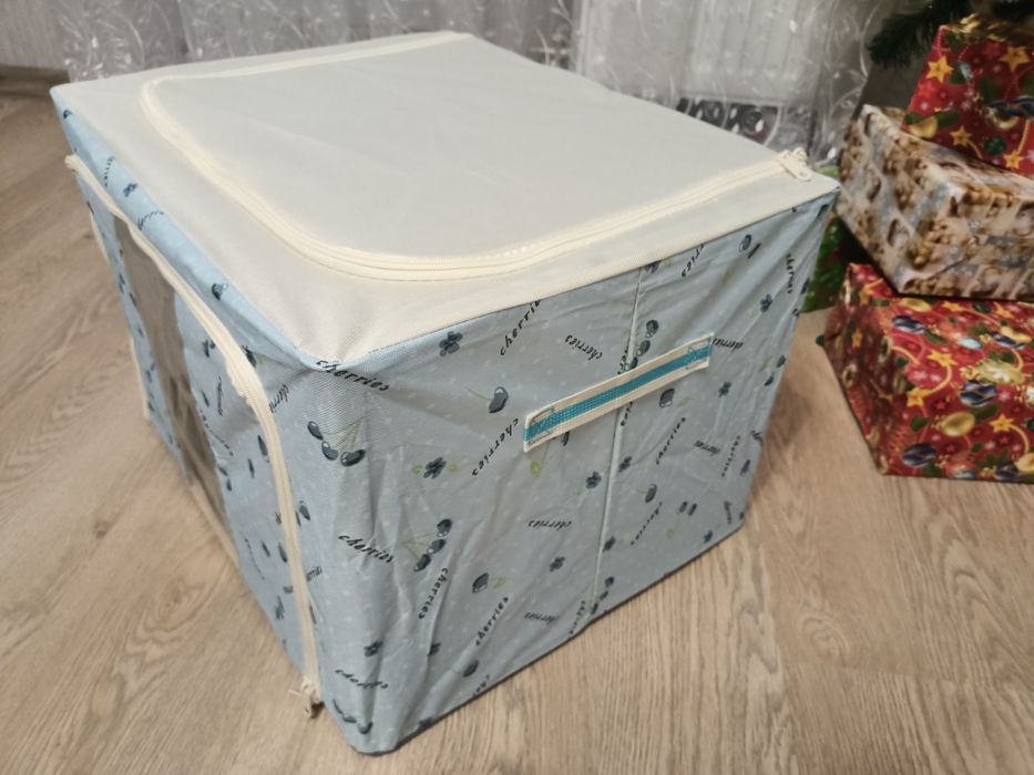 Великий органайзер для зберігання речей та ковдр — 66л, блакитний