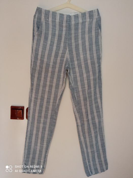 MANGO spodnie letnie, wiskoza+bawełna+len rozm.XS/34
