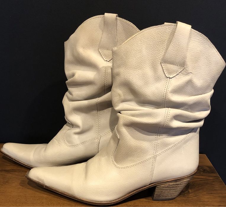 Kowbojki- skórzane- hiszpańskie r39 TANIO