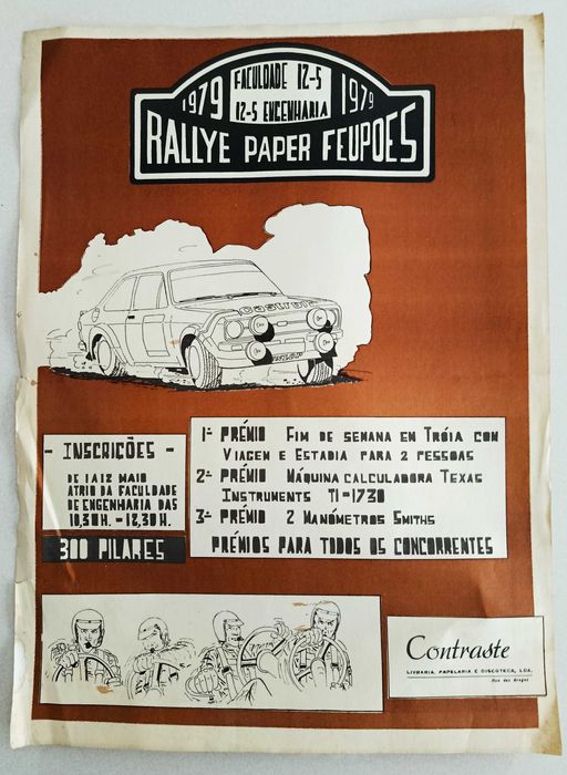 Cartaz Rally Paper Feupões - Engenharia FEUP 1979