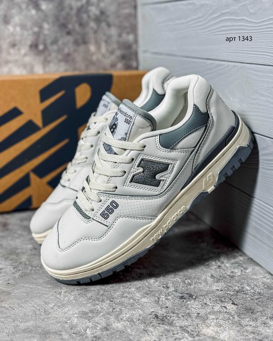 Кросівки чоловічі 41-44 New Balance Aimé Leon Dore x 550 White Grey Yellow