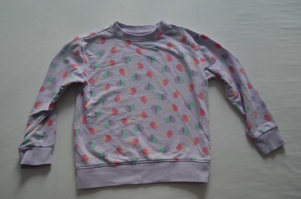bluza dla dziewczynki serduszka 116 fioletowa