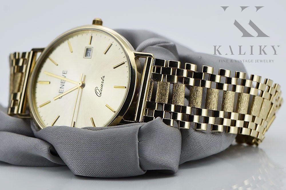 Złoty zegarek męski 14k 585 Geneve mw006y&mbw001y Katowice biżuteria