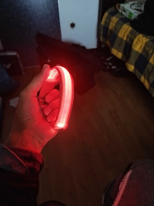 Luz Running corrida caminhada braçadeira recarregável luminosa bateria