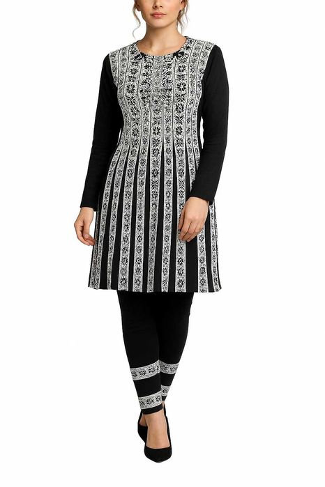 Indian Pakistani Punjabi Woolen Winter Frock Suit, Anarkali Suit