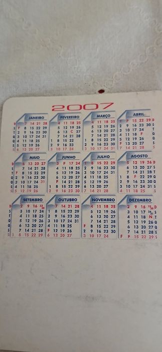 Calendário de bolso de 2007