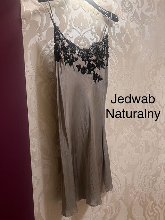Marlolajne halka jedwabna silk 100% premium sleep dress koronka