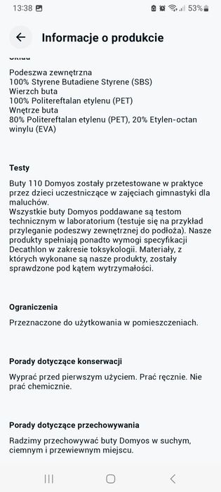 Buty buciki kapcie 20 decathlon domyos eko