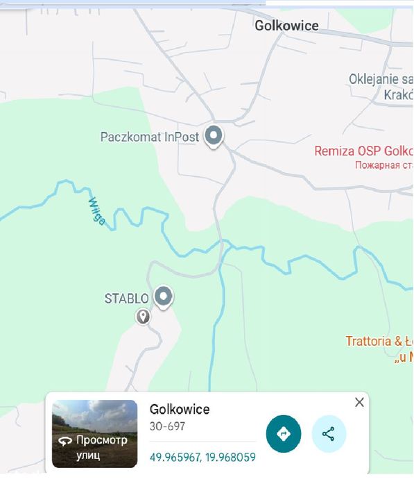 Gołkowice gm. Wieliczka – widokowe działki budowlane 10 i 13 ar