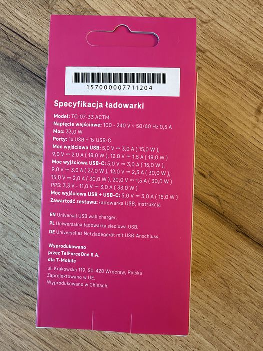 Szybka ładowarka sieciowa 33W TMobile