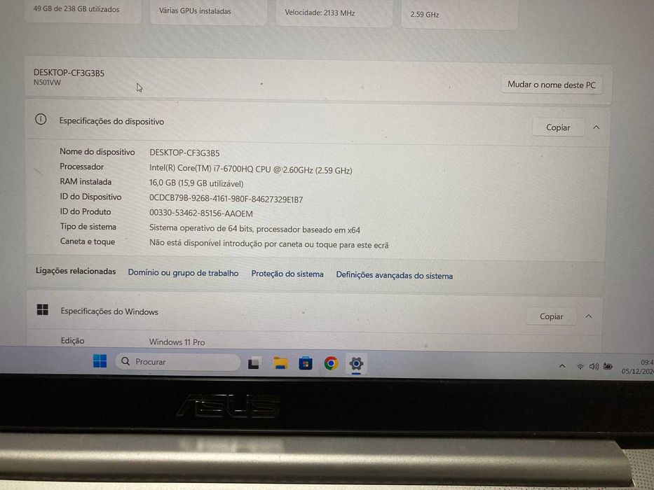 Computador Portatil Asus N501VW