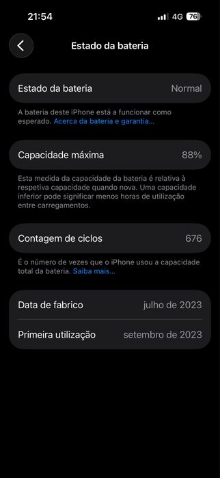 iPhone 15 Pro 128GB Titânio Natural (C/ Fatura e Caixa - Bateria 88%)