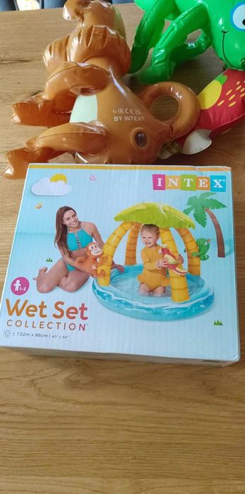 Basen dmuchany okrągły brodzik bezludna wyspa tropikalna Intex 102cm