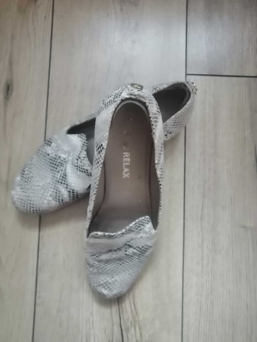 Mokasyny panterka skóra wzorki Ryłko relax 38