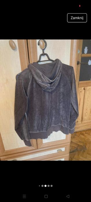 Welurowa szara bluza y2k alternative