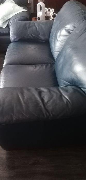 Sofá em pene genuína, Chateaux d'Ax, 3 lugares +CHAISELONGUE,