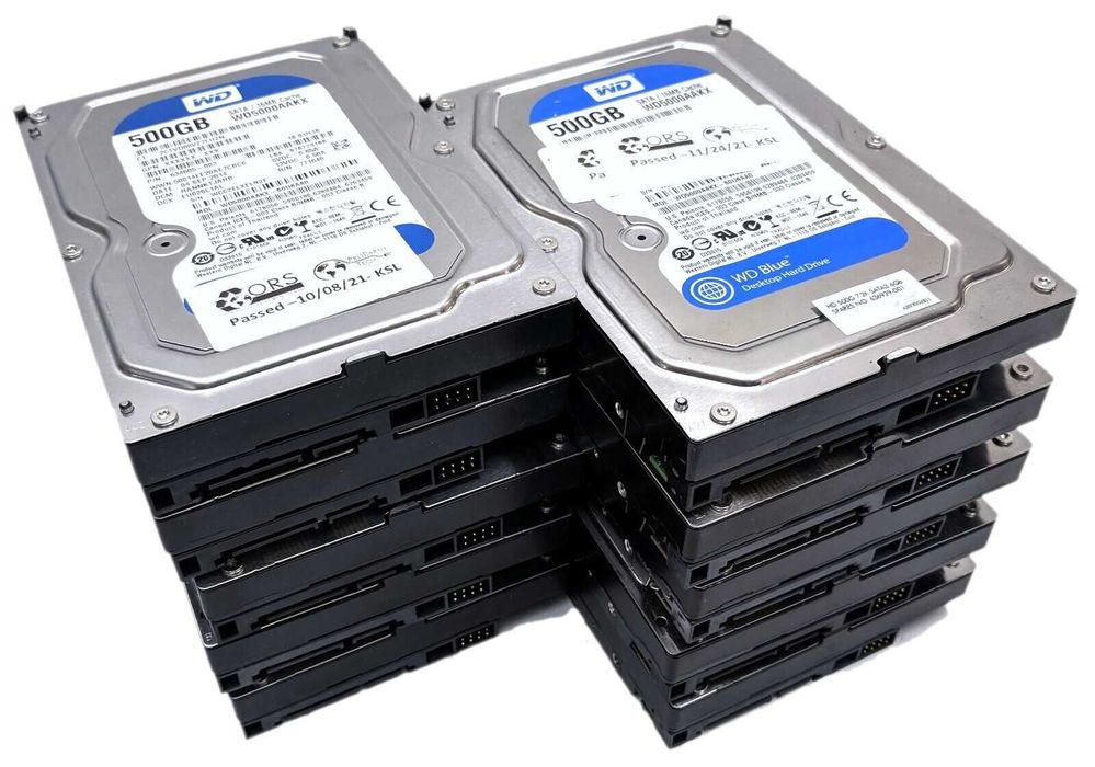 Lote 10 Disco Rígido SATA Western Digital Hitachi Seagate 500GB  3.5"