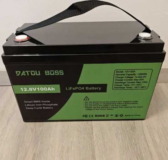 Акумулятор 12V 100Ah LiFePO4, BMS,лит-жел-фос батарея ток разряда 100A