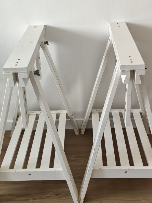 2 Cavaletes IKEA em madeira (Brancos)