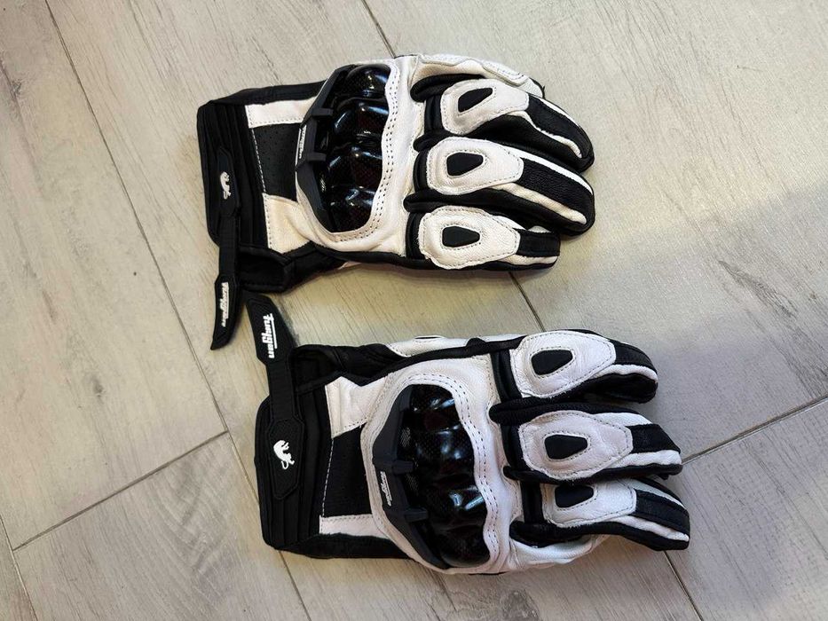 Мотоперчатки Furygan AFS-6 шкіряні чорно-білі, розмір L-M