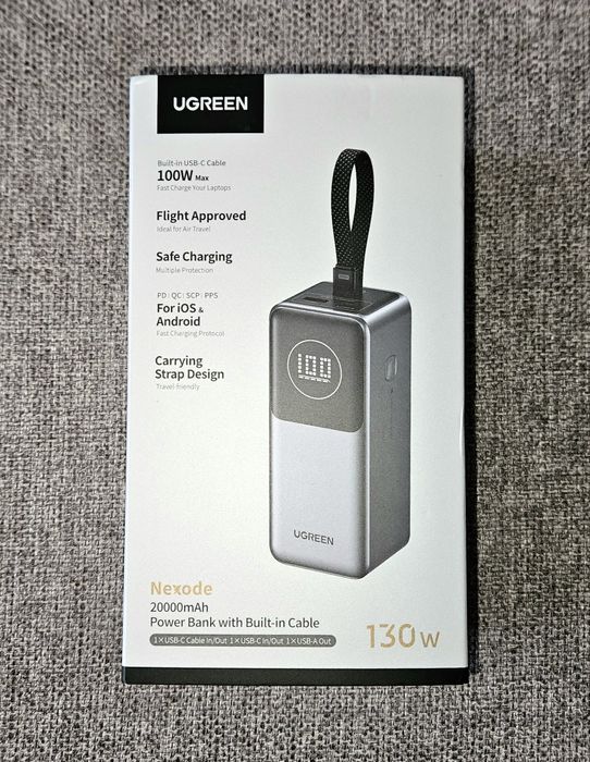 ТОП! Повербанк Ugreen 20000мАг 130W Power Bank для ноутбука, телефонів