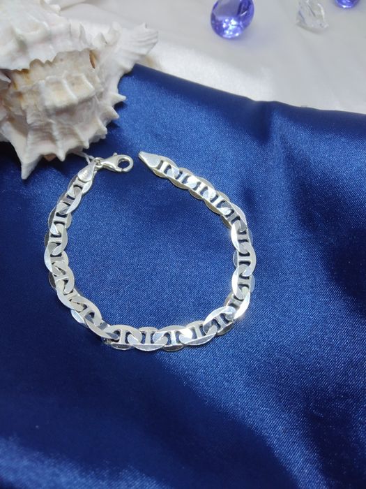 Piękna srebrna bransoletka splot Gucci, srebro 925, dł. 18,5 cm