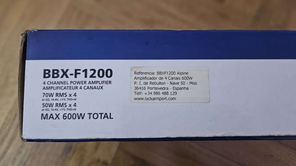 Amplificador Alpine BBX-F1200 Max 600W (Novo)