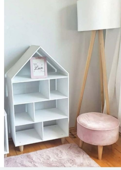 Domek biały  dla lalek półka