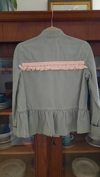 Szałwiowa kurtka boho