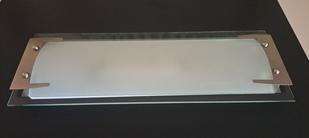 Candeeiro de teto em vidro e inox