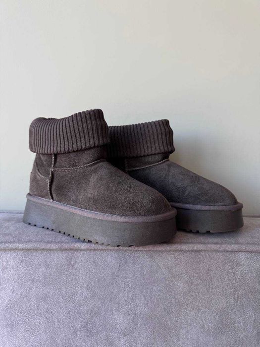 Уггі UGG Mini Sock Bitter Dusted Cocoa premium натуральна замша