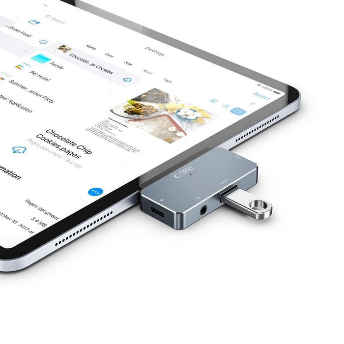 Tech-Protect V6-Hub Adapter 4w1 Szary