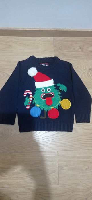 Sweterek świąteczny ze świecacymi lampeczkami rozmiar 92-98