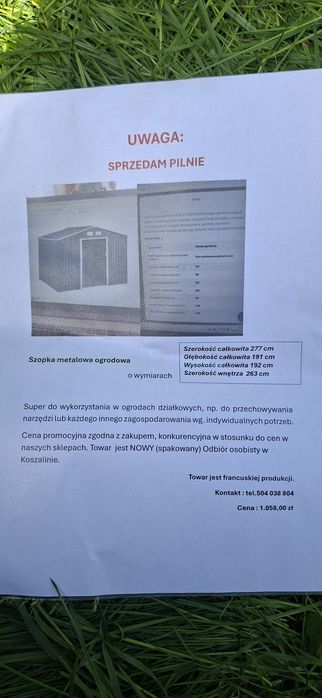 Sprzedam blaszak na narzedzia