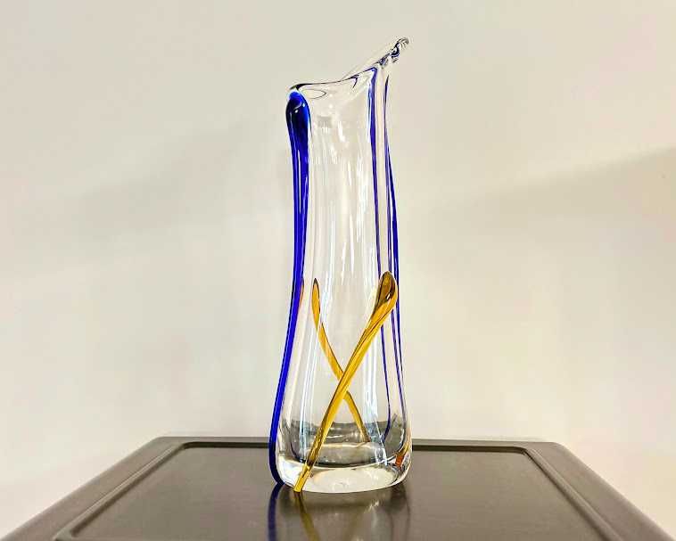 Ekskluzywny wazon Egermann/Bohemia ręcznie dmuchane szkło Czechy