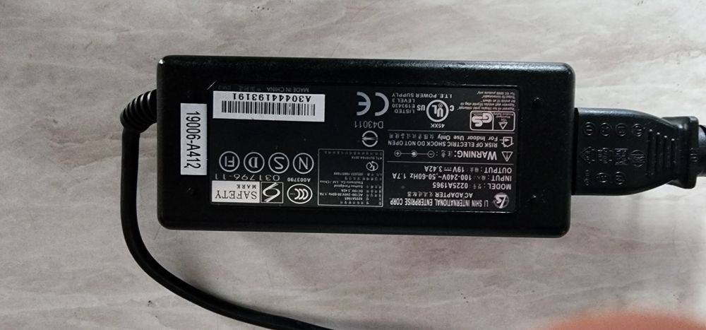 Блок живлення. Зарядка для ноутбука acer, HP 65W, 19V, 3.5A