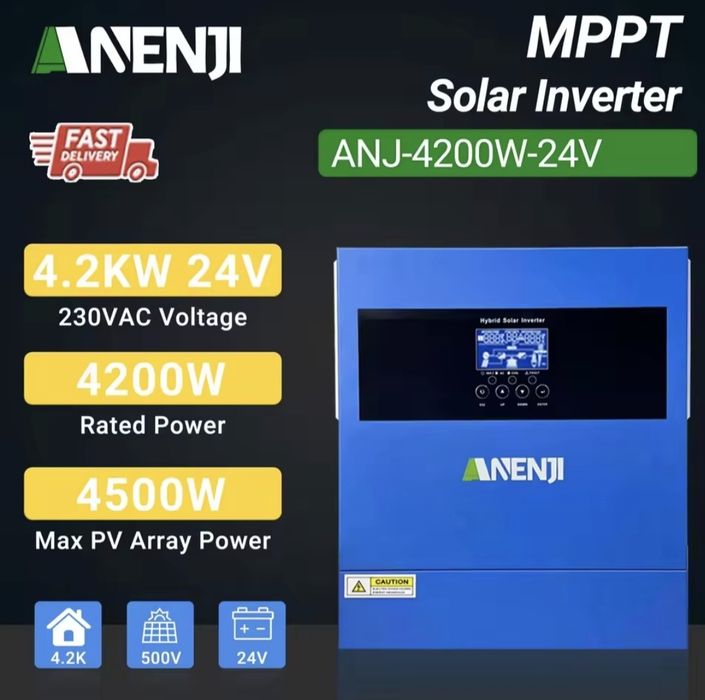 В наявності. Гібридний  інвертор ANENJI 4.2kW 24V з MPPT контролером 1