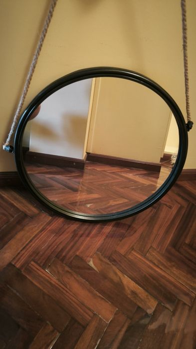 Espelho redondo gato preto