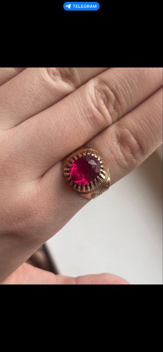 Кольцо золото 583 проба с рубином СССР