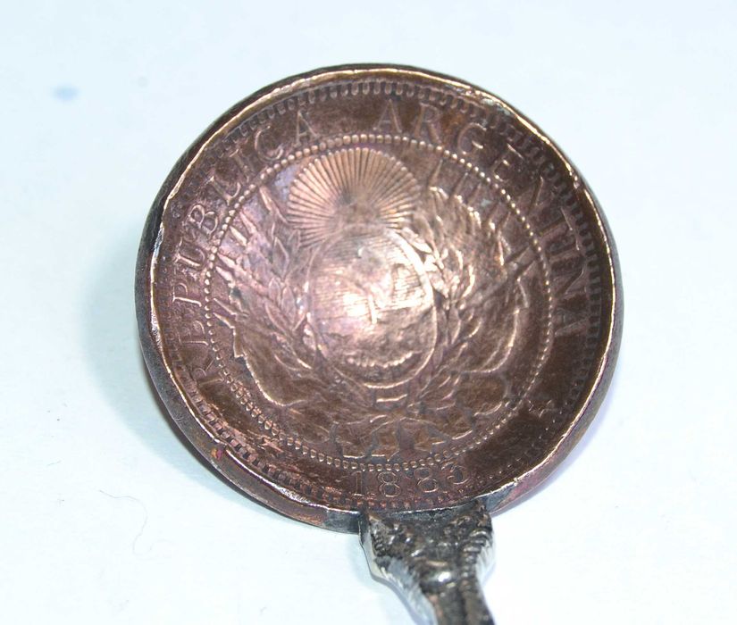 Colher Antiga Moeda Argentina de 1883
