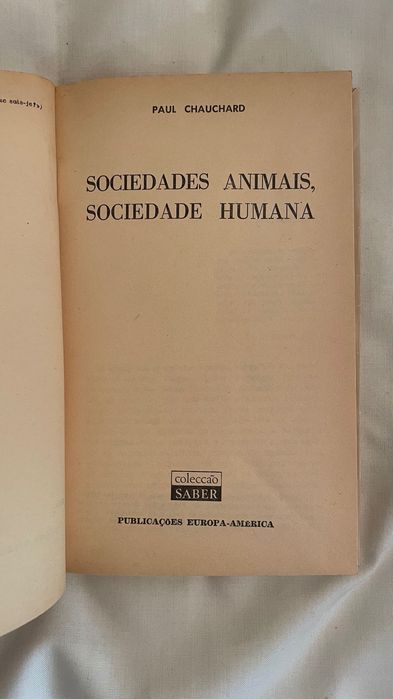 Livro Sociedades Animais Sociedade Humana