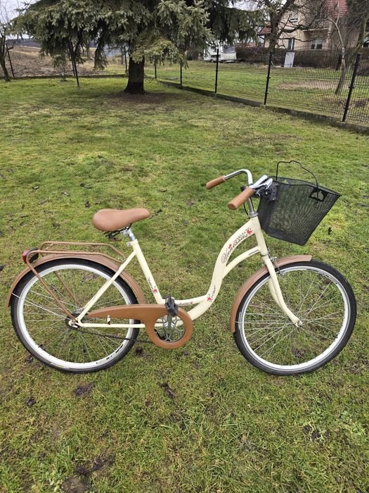 Rower Damski Retro Montemar Miejski Vanessa 26 cali Kremowy Polski