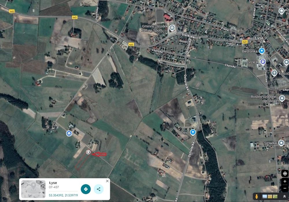 Działki budowlane Łyse